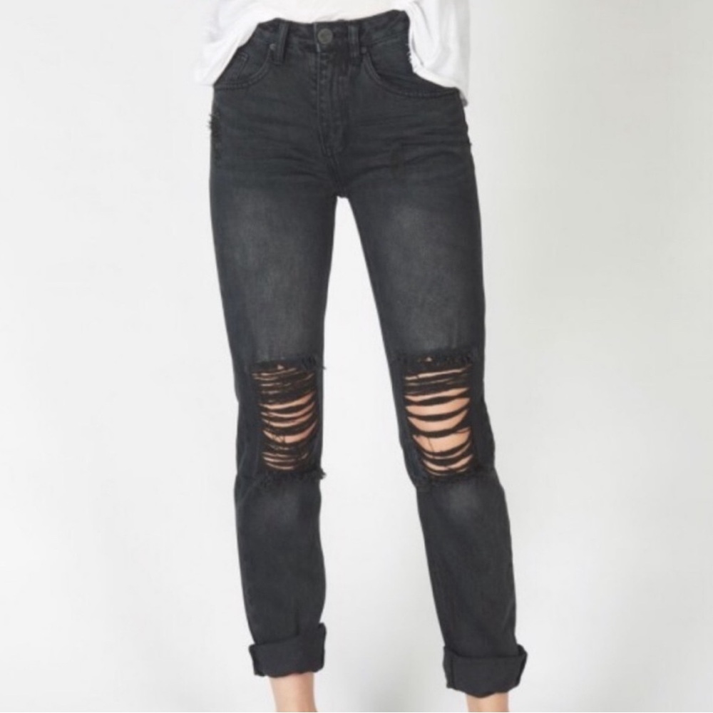 One Teaspoon Fox Black High Rise Awesome Baggies